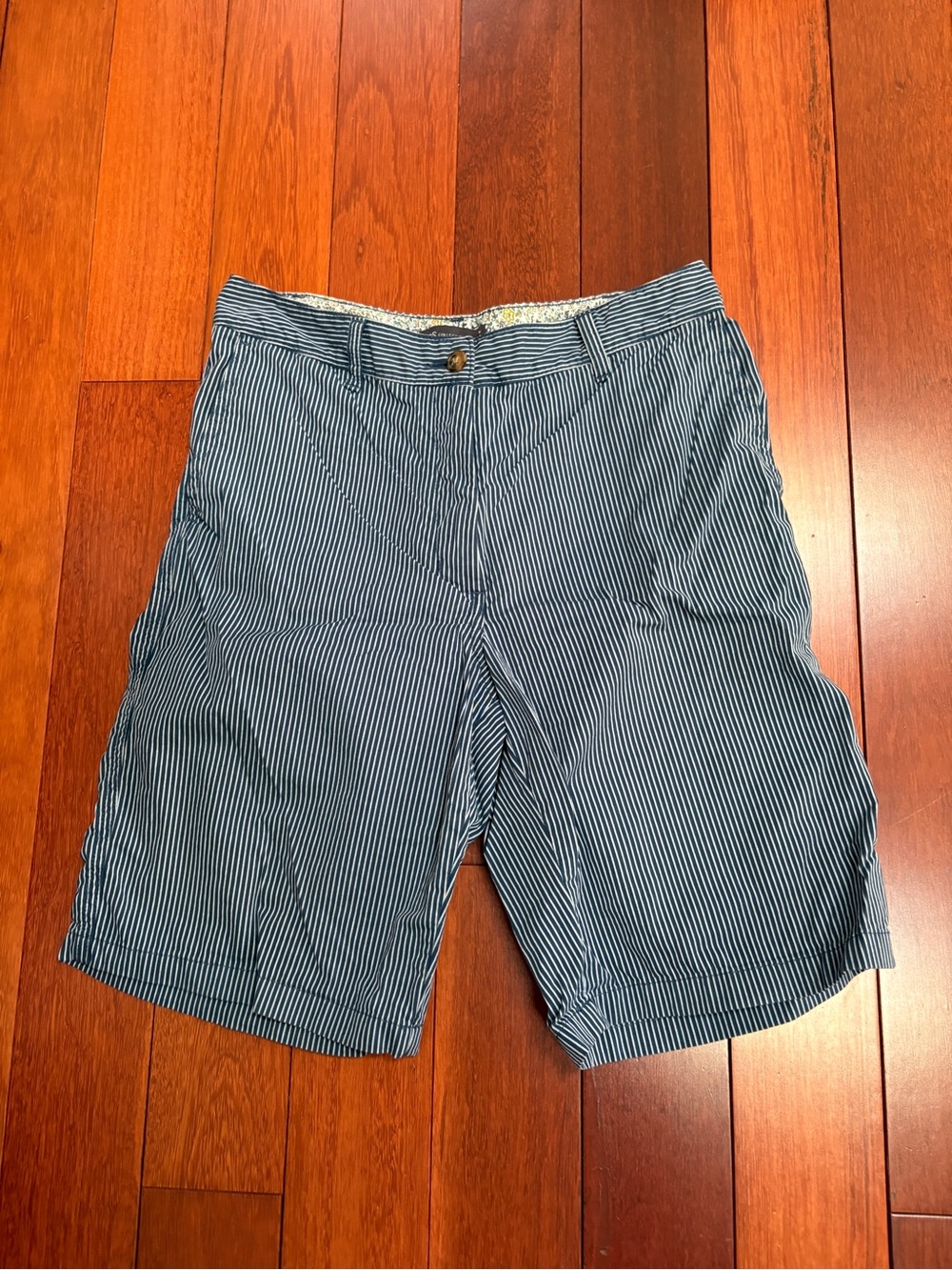 Marks & Spencer Women’s Blue Pinstripe Bermuda Shorts ladies size 10